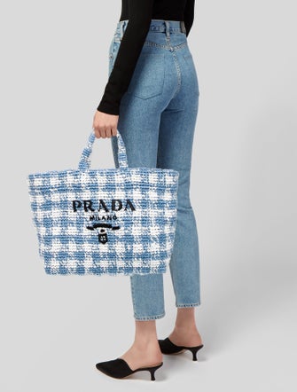 Prada Enameled Metal Triangle Tote