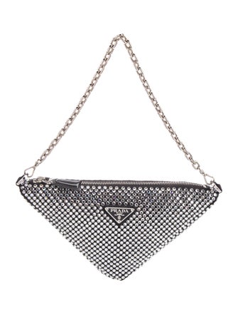 Prada Enameled Metal Triangle Triangle