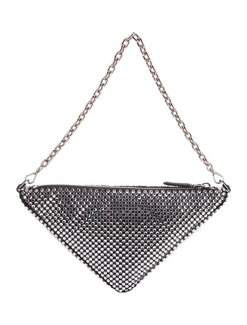 Prada Enameled Metal Triangle Triangle