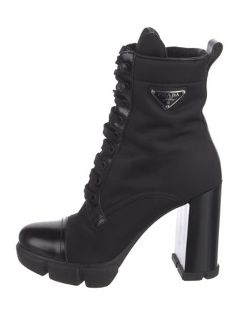 Prada Nylon Lace-Up Boots