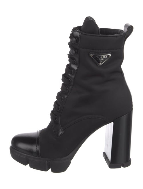 Prada Nylon Lace-Up Boots