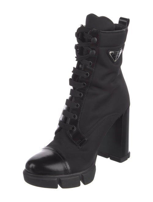 Prada Nylon Lace-Up Boots