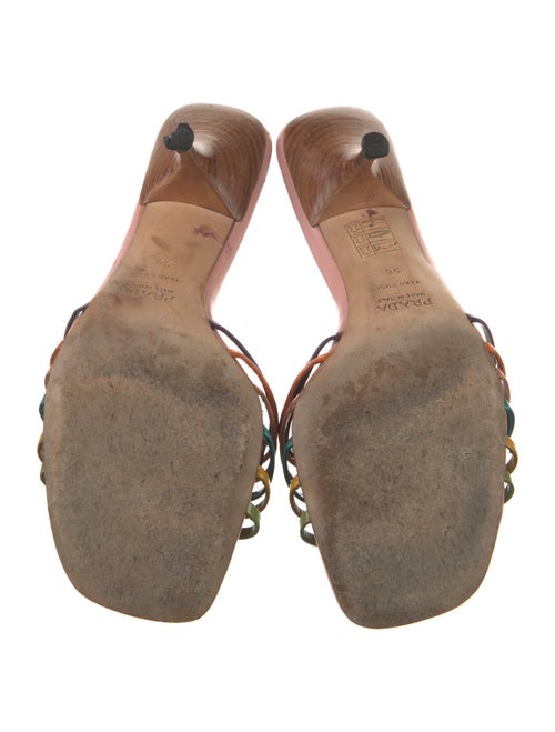 Prada Leather Colorblock Pattern Slides