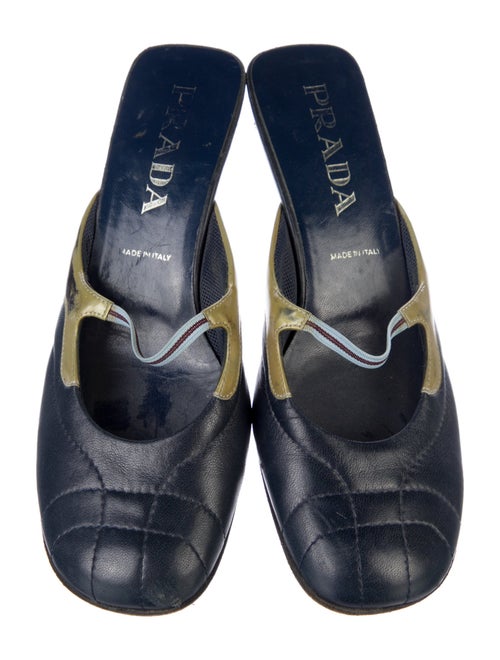 Prada Leather Colorblock Pattern Mary Jane Flats