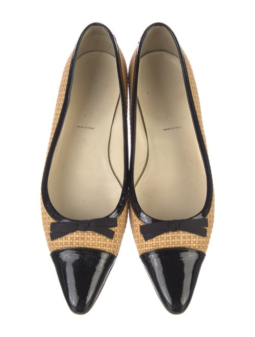 Prada Straw Colorblock Pattern Ballet Flats