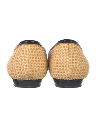 Prada Straw Colorblock Pattern Ballet Flats