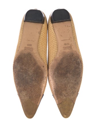 Prada Straw Colorblock Pattern Ballet Flats