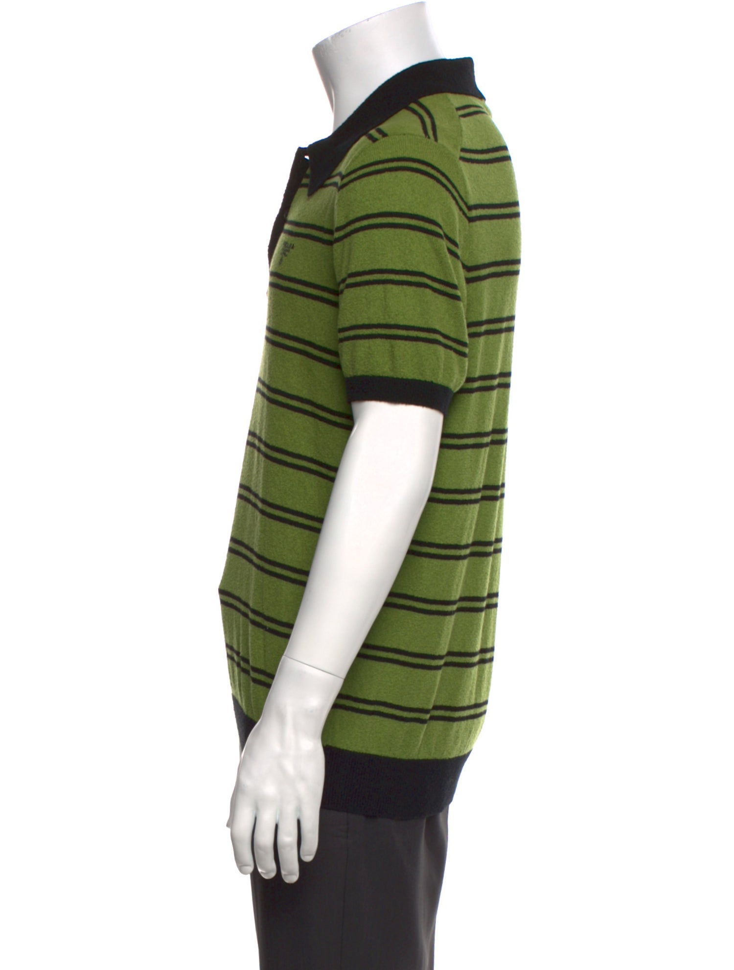 Prada Striped Crew Neck Polo Shirt