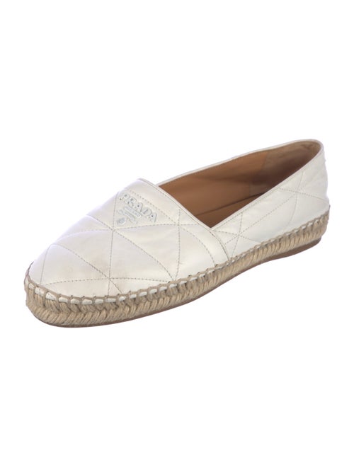Prada Quilted Pattern Leather Espadrilles