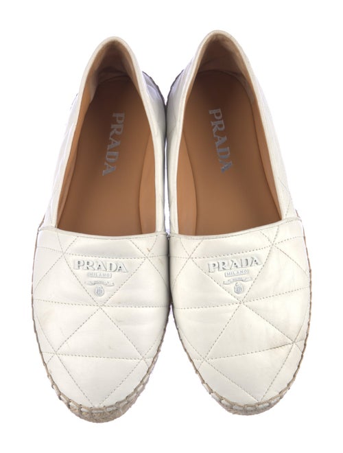 Prada Quilted Pattern Leather Espadrilles