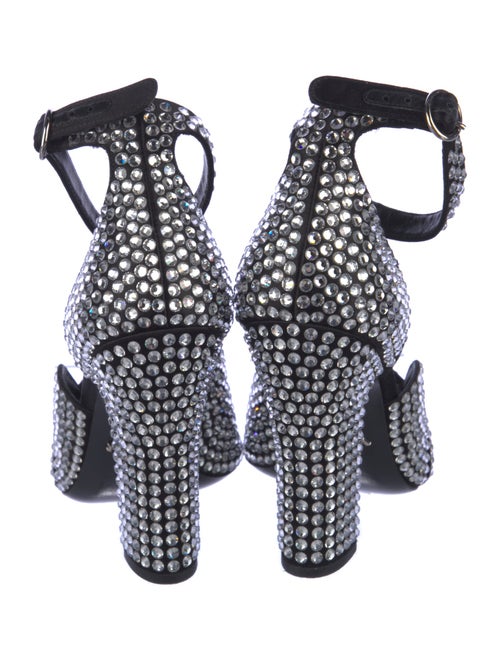 Prada Satin Crystal Embellishments Sandals