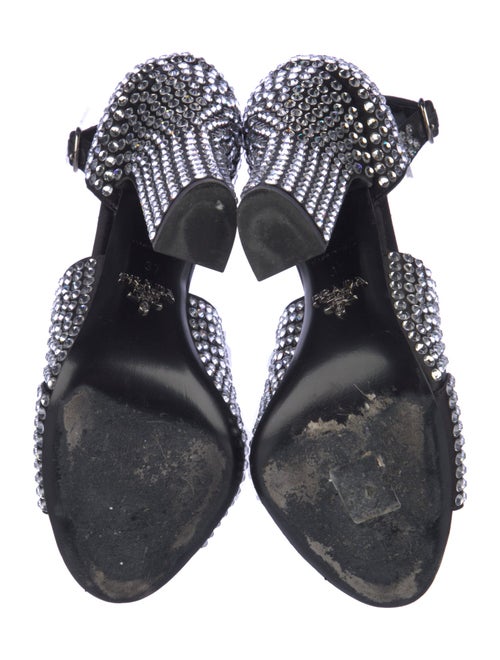 Prada Satin Crystal Embellishments Sandals