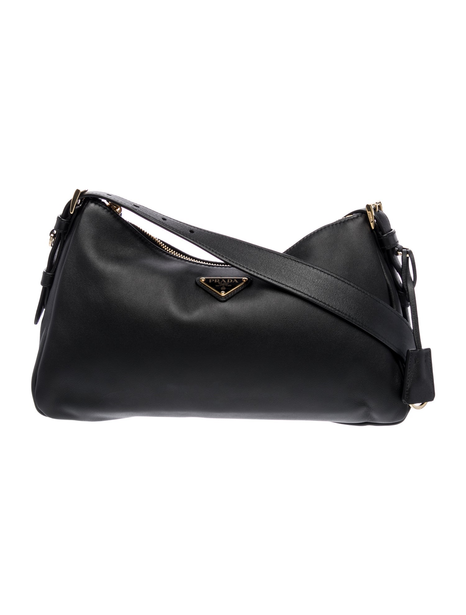 Prada Enameled Metal Triangle Aimee Medium