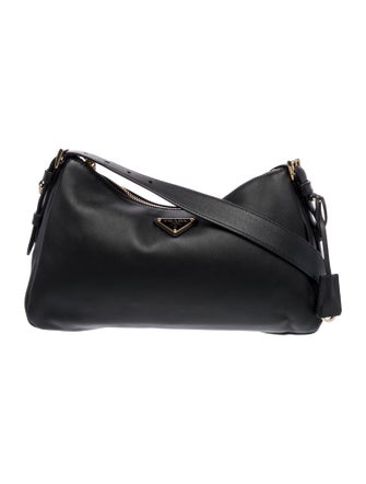 Prada Enameled Metal Triangle Aimee Medium