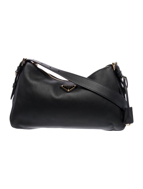 Prada Enameled Metal Triangle Aimee Medium