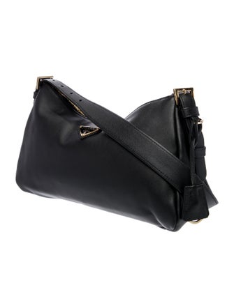 Prada Enameled Metal Triangle Aimee Medium