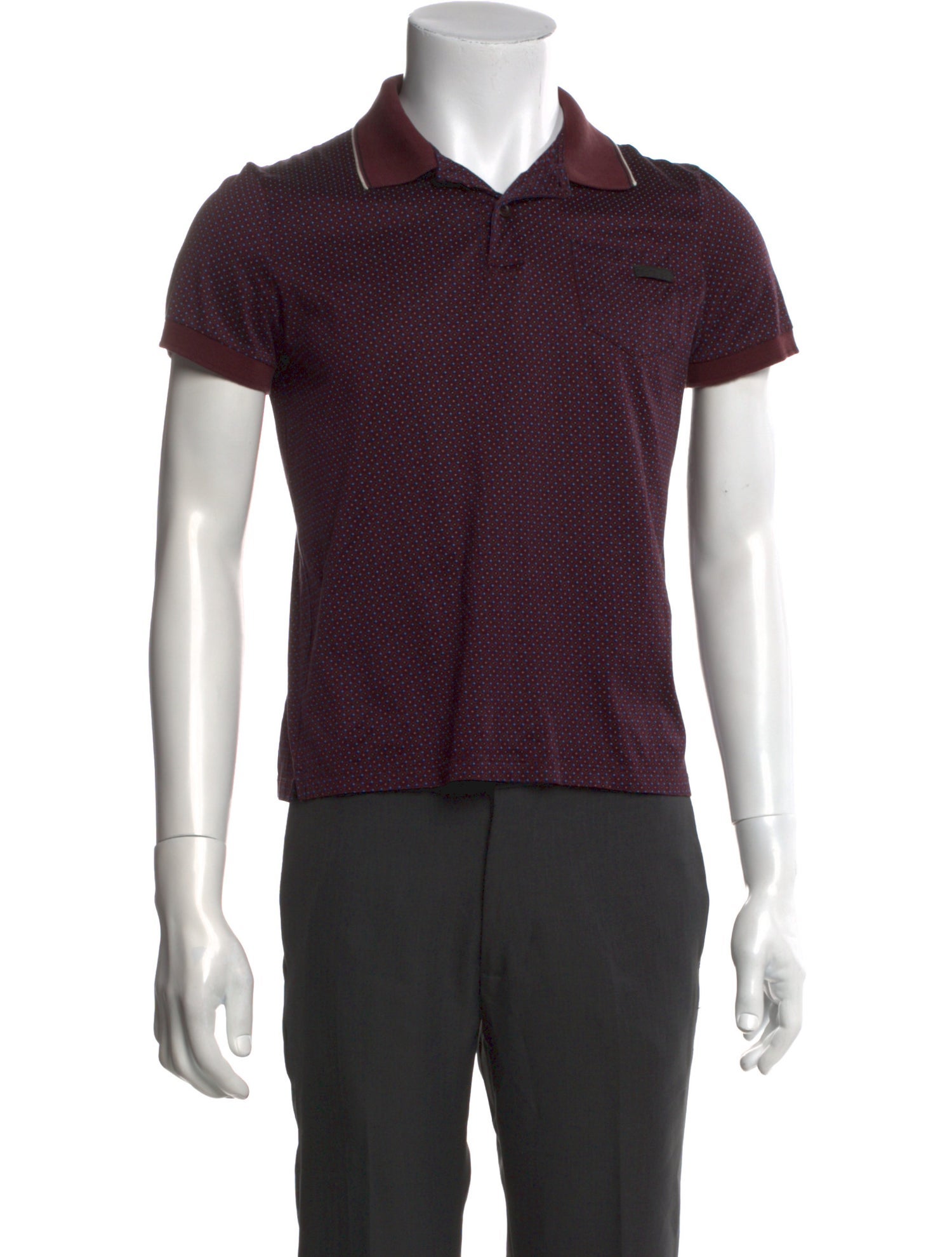 Prada 2010's Polka Dot Print Polo Shirt