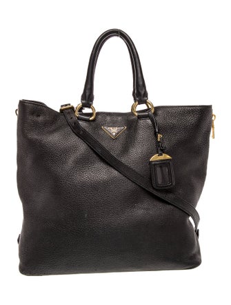 Prada Enameled Metal Triangle Top Handle Bag