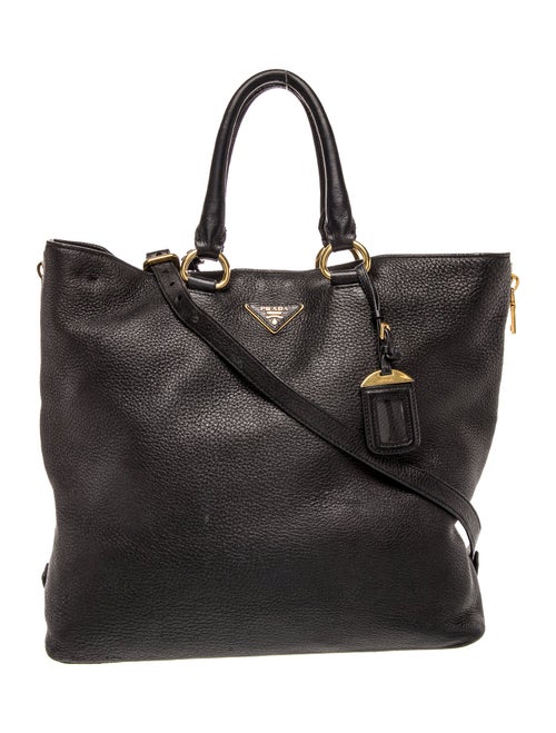 Prada Enameled Metal Triangle Top Handle Bag