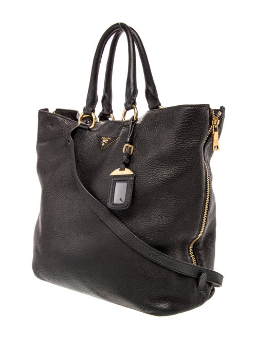 Prada Enameled Metal Triangle Top Handle Bag