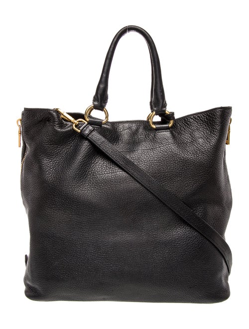 Prada Enameled Metal Triangle Top Handle Bag