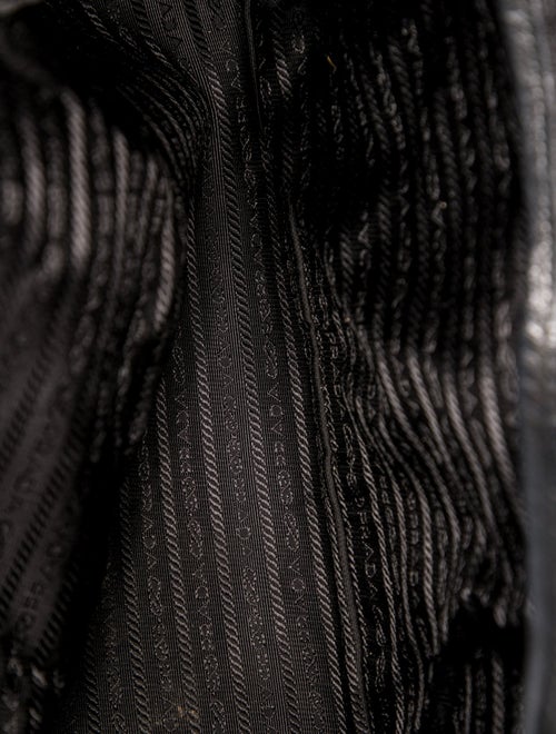 Prada Enameled Metal Triangle Top Handle Bag