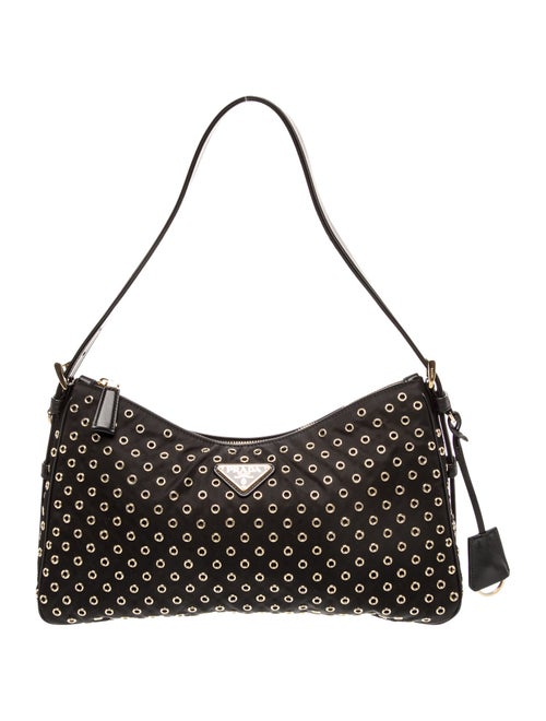 Prada Enameled Metal Triangle Hobo