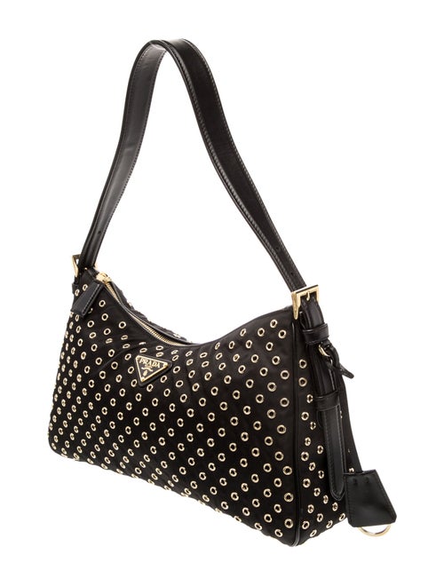 Prada Enameled Metal Triangle Hobo