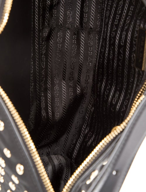 Prada Enameled Metal Triangle Hobo