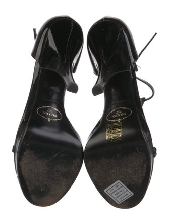 Prada Patent Leather T-Strap Sandals