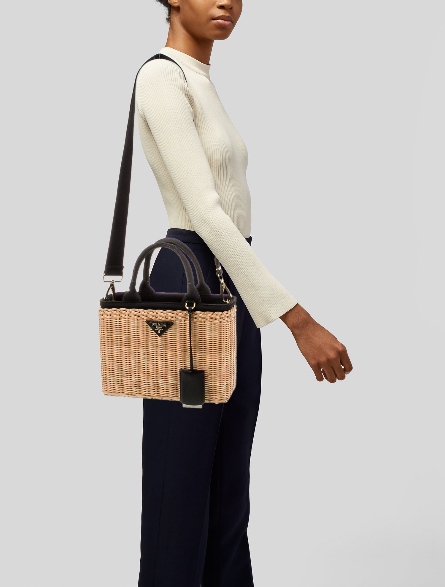 Prada Canvas Midollino Small