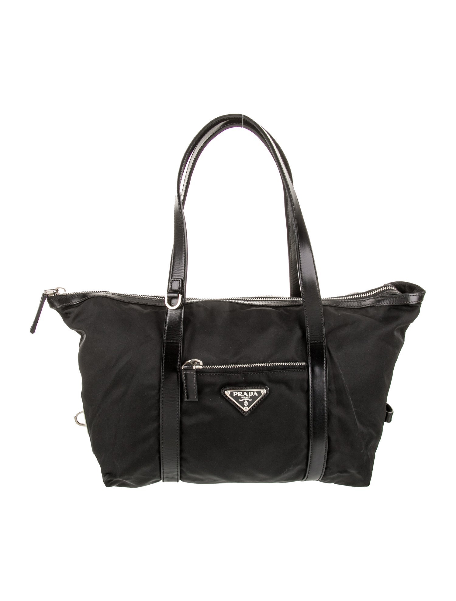 Prada Enameled Metal Triangle Shoulder Bag