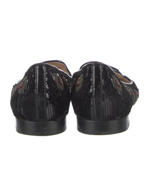 Prada Sequins Floral Print Loafers