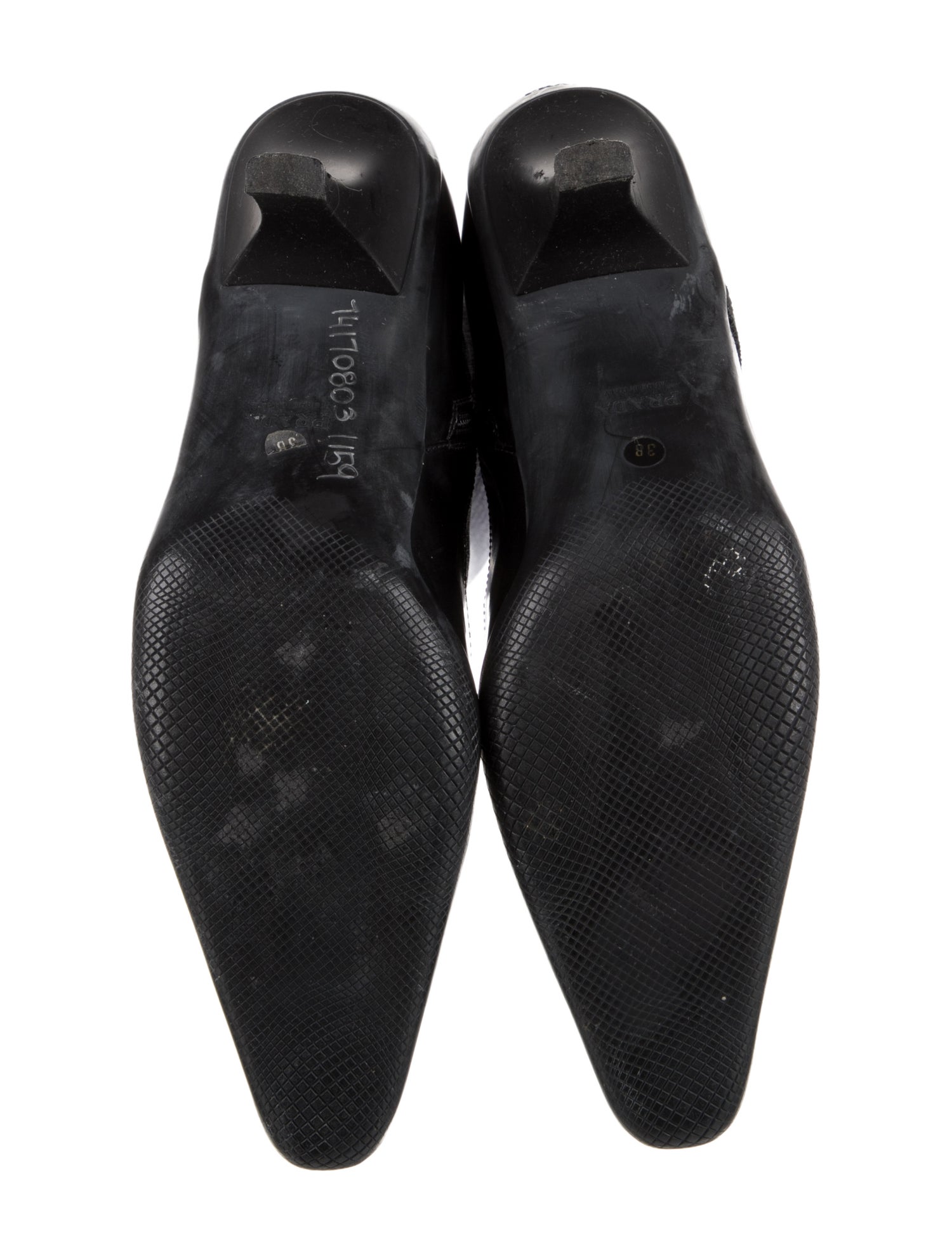 Prada Leather Trim Embellishment Rain Boots