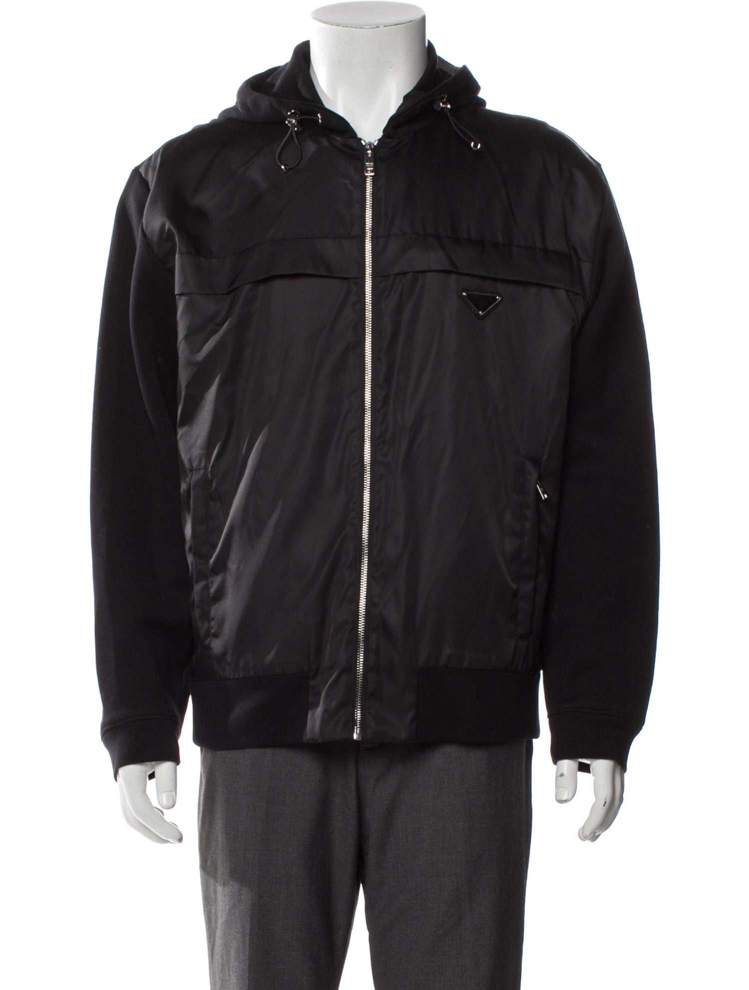 Prada 2019 Enameled Metal Triangle Windbreaker