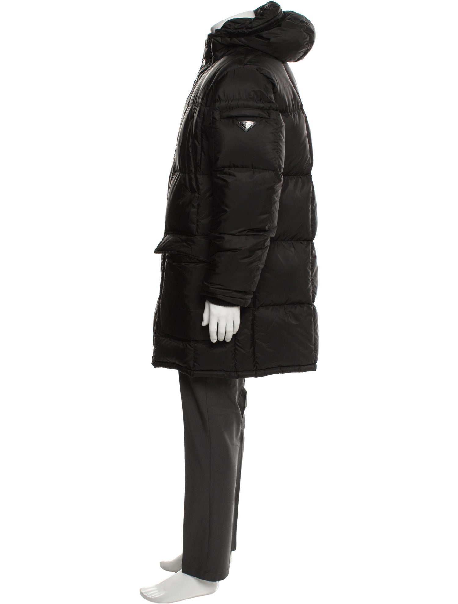 Prada 2018 Enameled Metal Triangle Parka