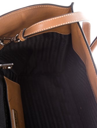 Prada Enameled Metal Triangle Galleria Double Zip