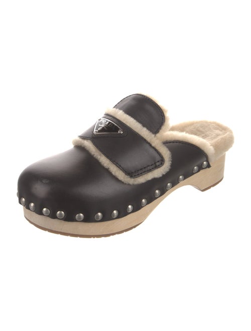 Prada Leather Studded Accents Mules