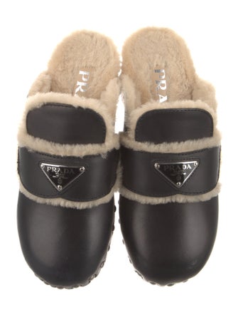 Prada Leather Studded Accents Mules