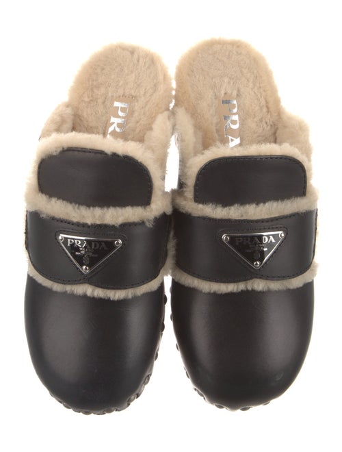 Prada Leather Studded Accents Mules
