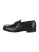 Prada Enameled Metal Triangle Leather Dress Loafers