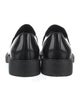 Prada Enameled Metal Triangle Leather Dress Loafers