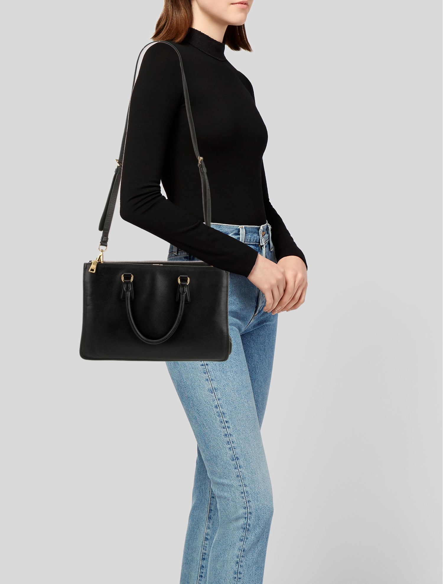 Prada Saffiano Leather Top Handle Bag