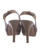 Prada Leather Lasercut Accents Slingback Sandals