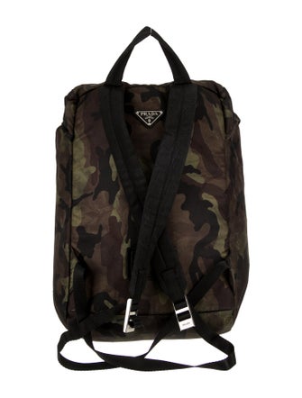Prada Enameled Metal Triangle Backpack