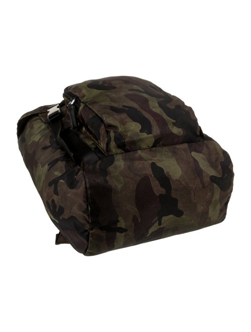 Prada Enameled Metal Triangle Backpack