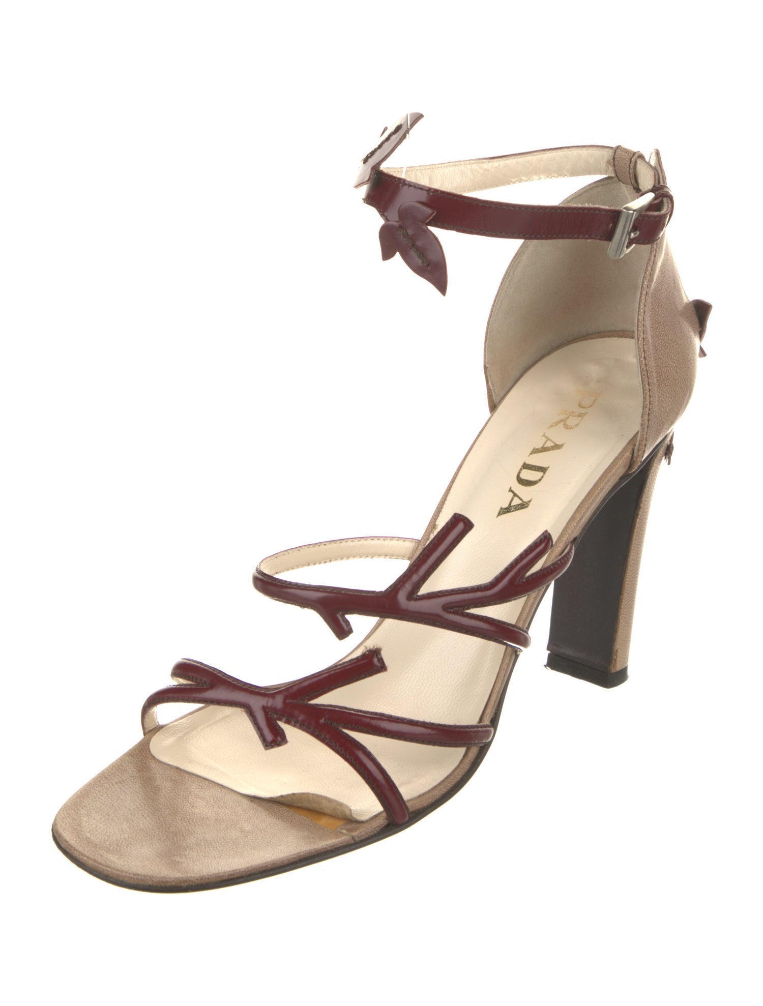 Prada Leather Colorblock Pattern Sandals
