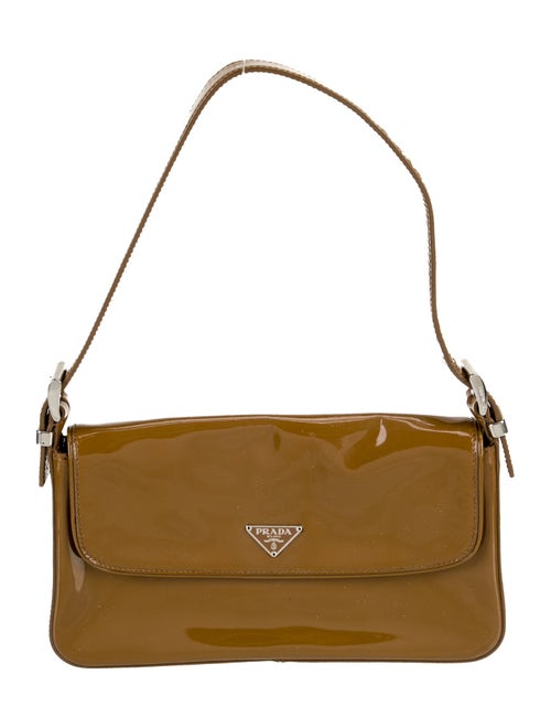 Prada Enameled Metal Triangle Shoulder Bag