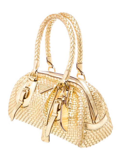 Prada Madras Leather Top Handle Bag