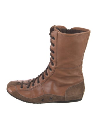 Prada Leather Lace-Up Boots